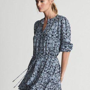 Reiss Leanna Floral Print Flippy Dress